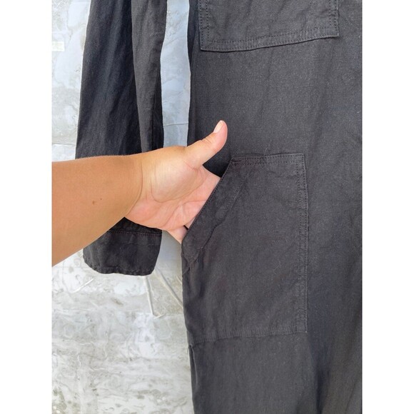 Frank & Eileen Women’s Northern Ireland Flax Cotton Jumpsuit  Black XS - Picture 9 of 12